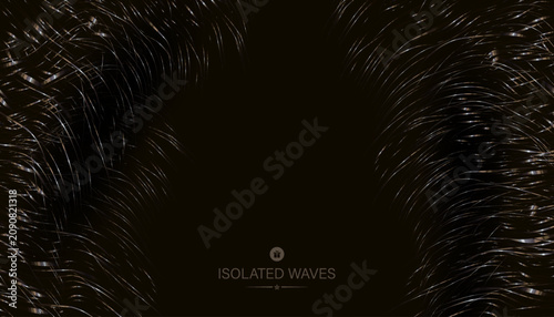 An exquisite composition with isolated golden waves and glitter.