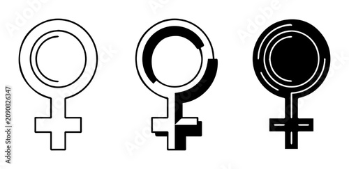Bild auf Leinwand Female Symbol Variations, Feminine Icon Set, Gender Representation, Womanhood Co