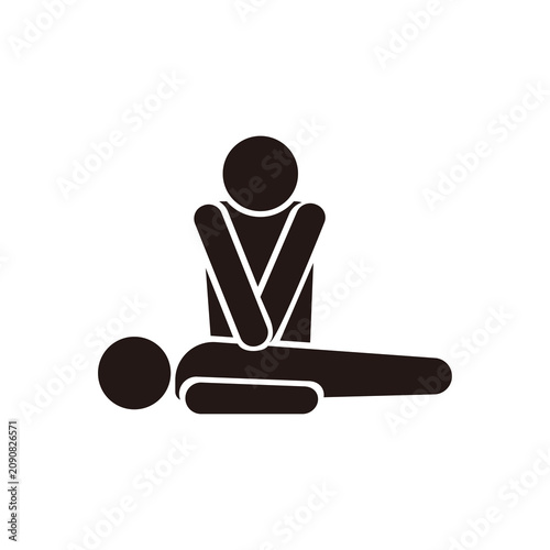 心肺蘇生（CPR）のピクトグラム　一次救命処置・救急救命アイコン