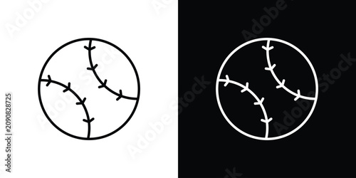 фотографія Baseball icon line illustration group