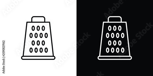 Quadro su tela Cheese grater icon line illustration group