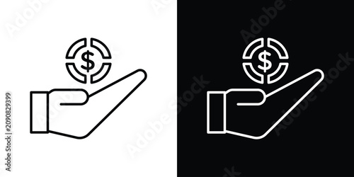 Canvas Print Contribution icon line illustration group