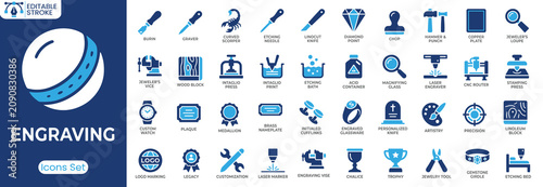 фотографія Engraving icon set