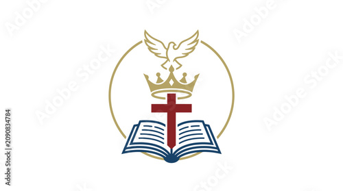 Fotografie Christianity symbol with cross and bible.