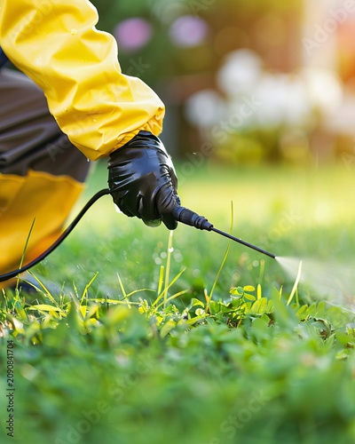 Expert pest control application on lush green lawn for optimal pest management solutions