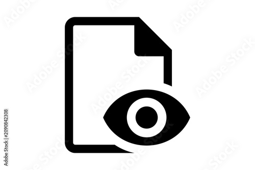 Photos Black Document View Eye Icon isolated on transparent background page preview vis