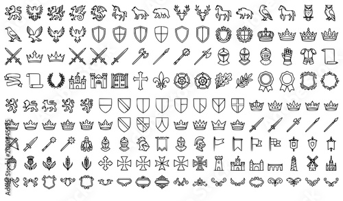 Canvastavla Medieval coat of arms and heraldry symbols