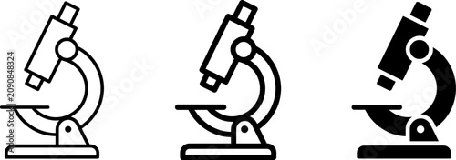 Принти на полотні Three different types of microscope icons