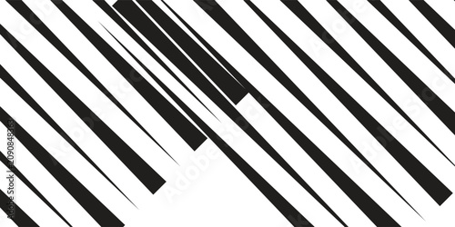 Tableau sur toile Geometric diagonal oblique vector curve gradient black and white graphic stripe line