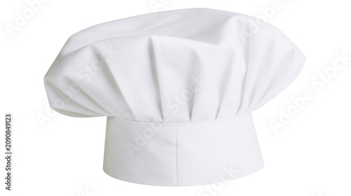 Foto Crisp white chef s toque hat with pleats, isolated on transparent background