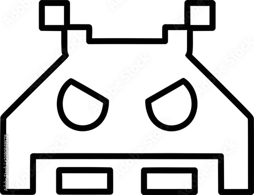 Fotografija Pixelated Alien Invader Icon - Retro Video Game Character Design