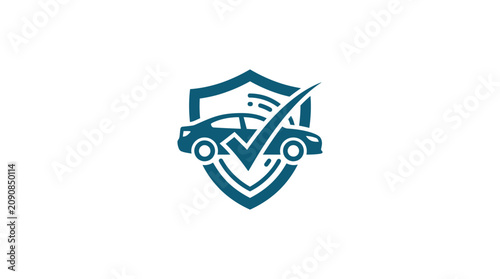 Car Protection Insurance Symbol Logo.