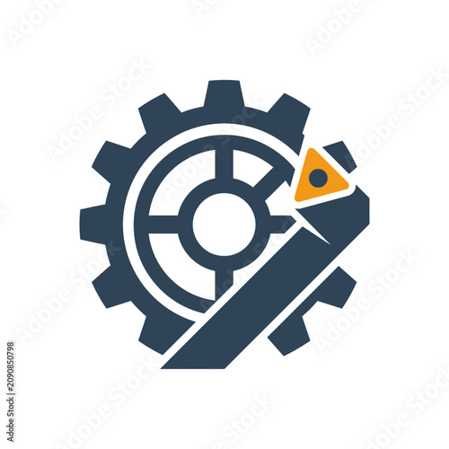 Fotografía Cogwheel and Wrench Industrial Symbol.