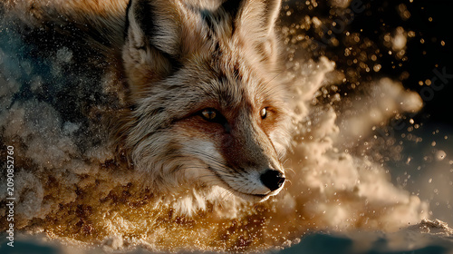 Elegant fox macro water splash pictures