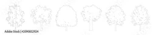 CAD Tree Symbols Collection – Top and Side View Outline Trees for Landscape Architecture