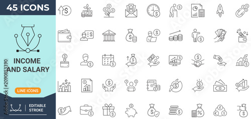 Принти на полотні Income and salary icon set
