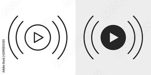 Cuadro en lienzo Live Streaming Icon represents real-time broadcasting and interactive online streaming