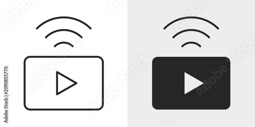 Bild auf Leinwand Livestream Icon represents live video broadcasting, streaming, and online content