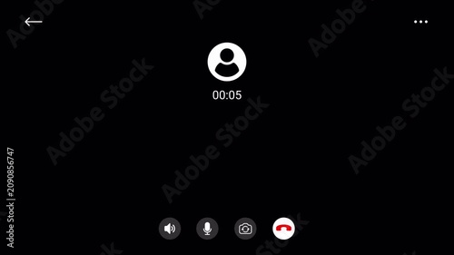 Video Call Overlay Background Effect, Video call screen display template on transparent background, video call chat conferencing animation , conference call recording time animation for Online meeting