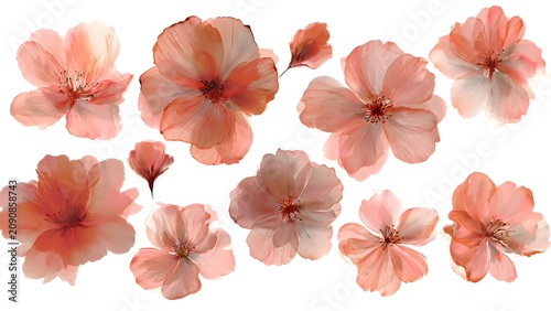 Soft Peach Pink Hibiscus Flowers Floating Arrangement