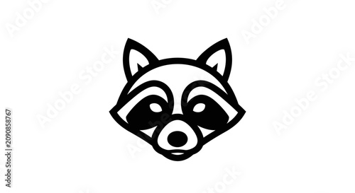 Bild auf Leinwand Minimalist raccoon face mascot head icon logo.