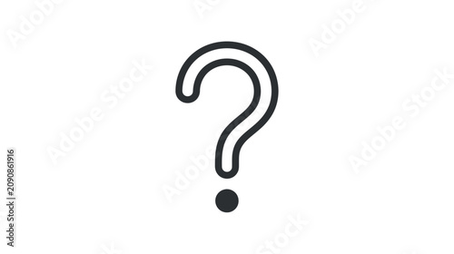 Quadro su tela Stylized Question Mark Icon, Uncertainty, Inquiry, Doubt, Simple Outline Graphic