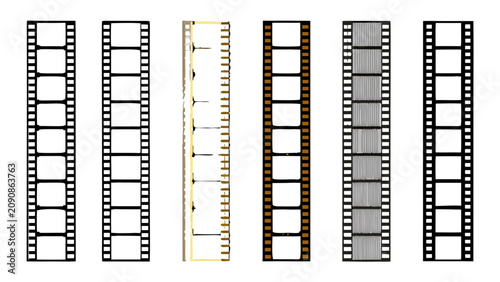 Canvastavla Film strip negatives with sprocket holes and frame borders are displayed on a bl