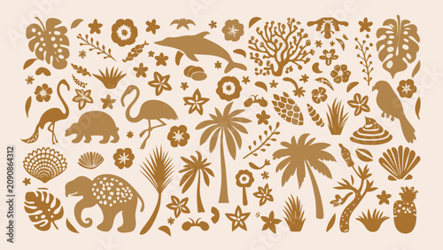 Photography Tropical Safari Silhouettes A Monochromatic Collection Of Animals Plants And Mar