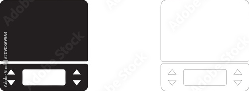 Foto Electronic barista scale vector icon filled and outline, precise weighing with timer symbol