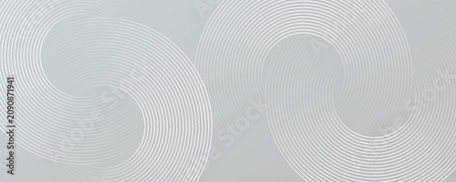 Bilde på lerret Abstract white glowing geometric lines on gray background