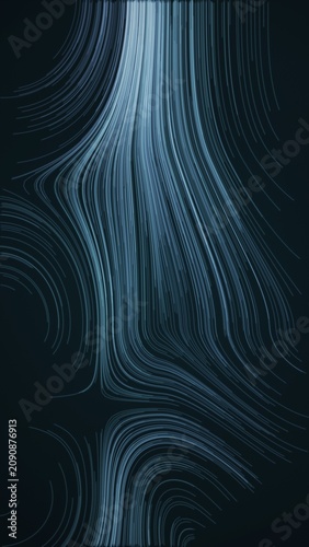 Flowing Blue Lines Abstract Background
