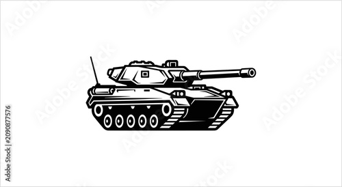 Tableau sur toile Detailed Illustration of a Military Tank Vehicle.