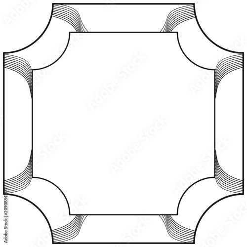 Abstract Geometric Decorative Corner Frame Border Vector Template