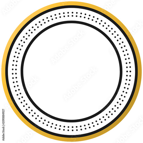 Golden and black frame circle 