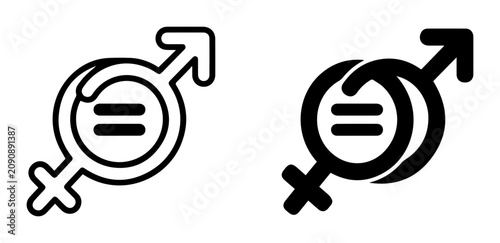 Photos Gender Equality Symbols, Male Female Equal Rights Icons, Social Justice Vector