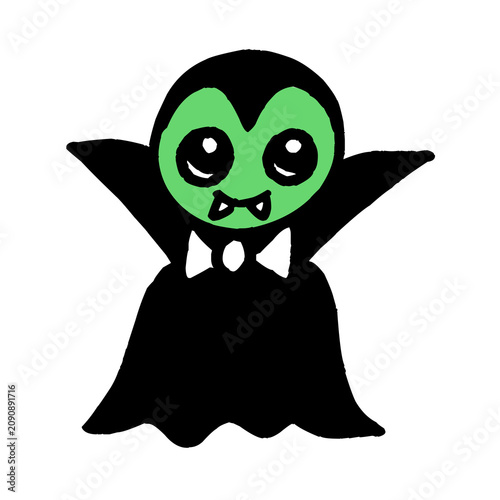 Canvastavla Cute Chibi Vampire Doodle Mascot Vector Clipart PNG