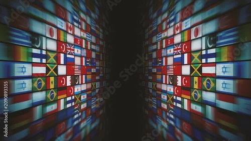 All World Countries Flags 3D Background
3d background with international world flags icons mosaic shifting and speed effect along with depth of blur