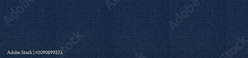 Seamless panoramic dark indigo navy blue canvas fabric texture with fine weave