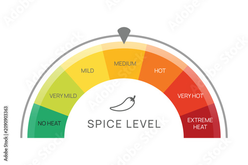 Colorful Spice Level Heat Gauge Infographic Chart