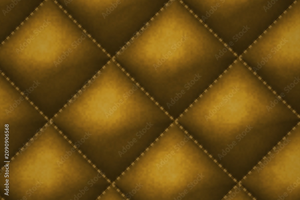 Fototapeta premium Gold Tufted Upholstery Texture