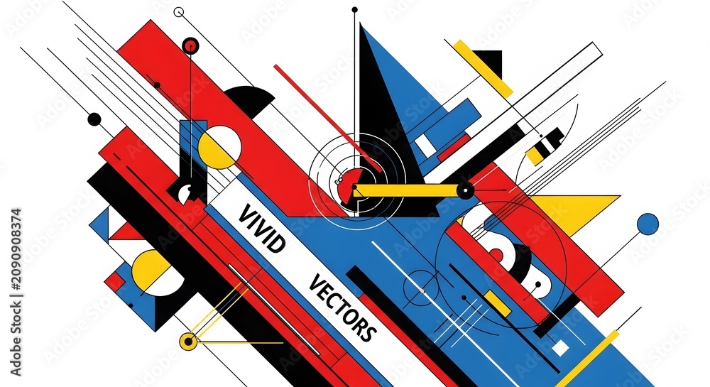 Fototapeta premium Vibrant geometric shapes and colorful abstract design.