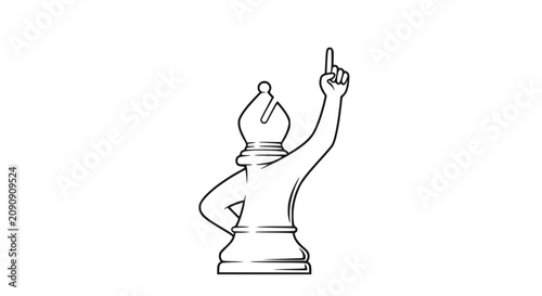 Chess Bishop Idea, Strategy, Solution, Success, Winning Concept