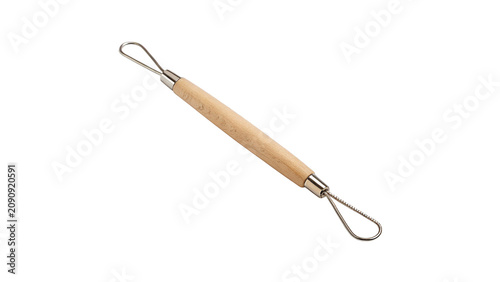 Foto Traditional manual wooden dining spoon kitchen utensil isolated on a transparent