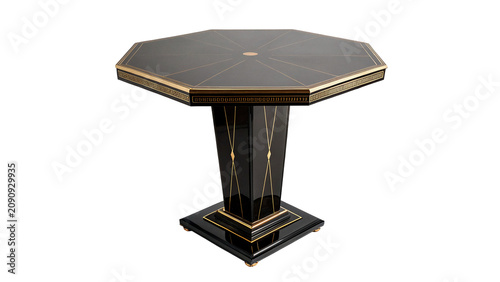 Φωτογραφία Classic dark brown round wooden coffee table isolated on transparent background
