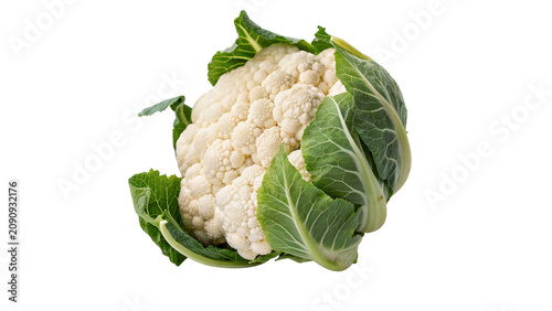 Fotografía Fresh whole green cauliflower raw vegetable healthy isolated on transparent back