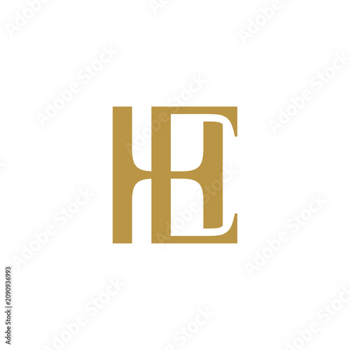 letter HE monogram unique logo vector