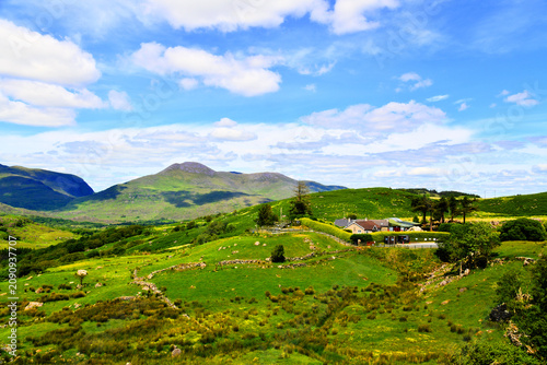 Canvastavla The green hills and fields along the Ring of Kerry near Killarney National Park in Ireland