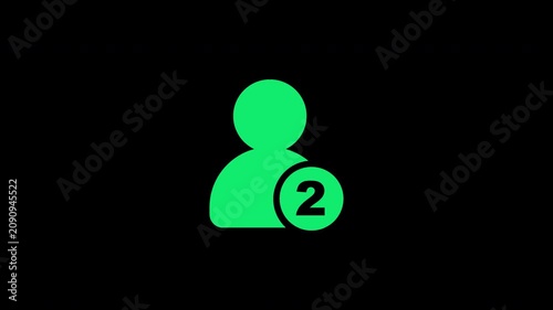 User Profile Notification Badge 2 New Messages Pending Green animation
