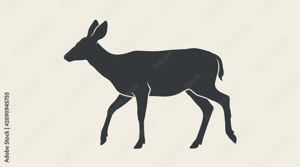 Fototapeta premium Graceful doe walking in a forest setting