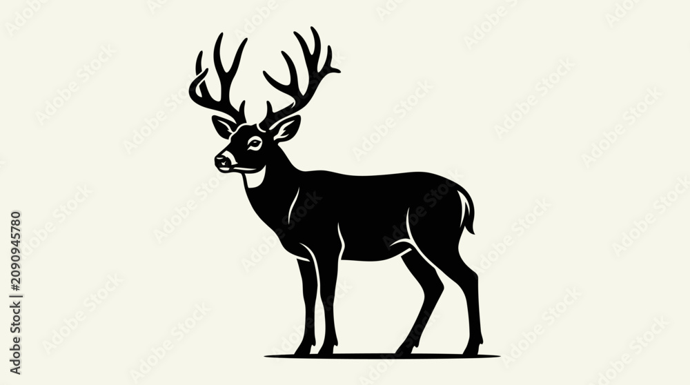 Fototapeta premium Majestic stag standing in the wild